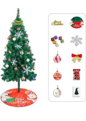 Sdstz001 Lsbiyutefo 5.7ft Artificial Bendable Christmas Trees And Ornament Set 62 Sets Of Decora