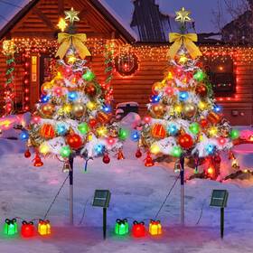 Tree-2in1 Lshxinxx Upgraded Set Solar Christmas Tree Lights Outside Decorations 35 In Wit