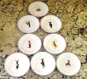 47885 Ltd 8 Commodities Santas Reindeer Plates 8-1/4 Inch Salad-dessert Christmas