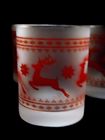 Ltd Christmas Red Reindeer Frosted Rocks Glasses Set Of New