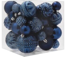Luckychris 721678766479 Christmas Ball Ornaments Navy Blue Tree Decorations With Hang Rope-