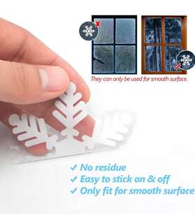 Wosho2-18 Ludilo 135pcs Christmas Window Clings Snowflakes Decals Non Stick