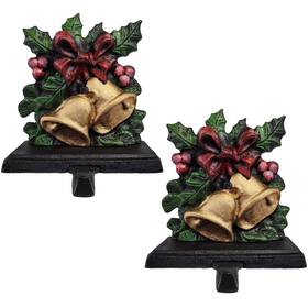 Ljbell2 Lulu Decor Cast Iron Christmas Bell Stocking Holders Strong And Durable Hoo