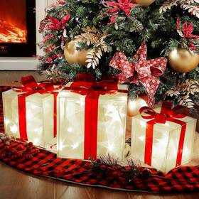 Cl-60wc Lulu Home Christmas Box Decorations 60 Leds Light Warm White-star Patterns