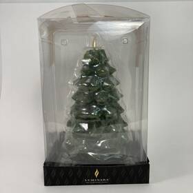 992320 Luminara Green Christmas Tree Flameless Wax Candle 8.5 Inch X5.35 Holiday Decor