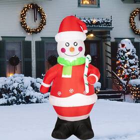 Lumiparty 955580969183 7ft Inflatable Snowman - Outdoor Christmas Decorations Xmas Blow Up Yard Dec