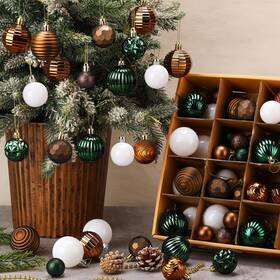 Xao-lunmon-2374 Lunmon 72 Pcs Neutral Christmas Ball Ornaments Bulk Matt Xmas
