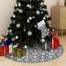 330282 Luxury Christmas Tree Skirt With Sock Gray 48inch Fabric