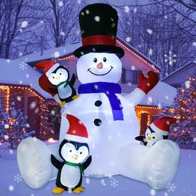 Lvydec 313108770769 8ft Christmas Inflatables Snowman And Penguin 2025 New Led Outdoor Decoration