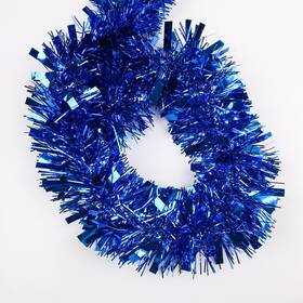 Lzzywydtt 744110360950 33ft Christmas Tinsel Garland Blue Shiny Metallic Foil Decorations For Parade Fl