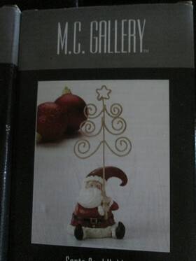 M.c. Gallery 005033089411 3 Santa Claus Decorative Christmas Tree Wire Card Holder Mib