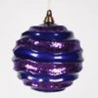 M132106 Vickerman Purple Candy Glitter Wave Ball Ornament 749757336016