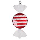 M152803 Vickerman Striped Flat Candy Ornament Red 734205377260