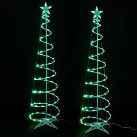 Macarrie Macarrie-decor-0925 2 Pack 6 Ft Spiral Christmas Trees Outdoor Light Up Tree 125 Leds P