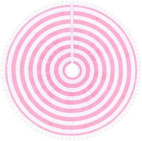 Macting Pwtw-mq-48 Christmas Pink And White Tree Skirt 48 Inch Large Annual Rings Mat