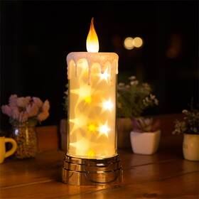 Magic Home 725560394207 Battery Operated Led Candles With Star Pattern For Xmas