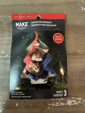 Make Market 198973528086 3 Pack 4 Inch Ceramic Tree Sublimation Ornaments Christmas Set Of 2