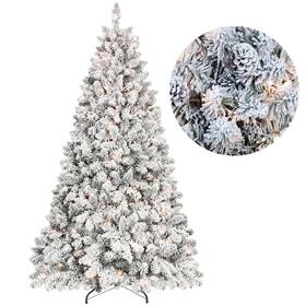 Makeatree 754197964934 5ft Flocked Christmas Tree Pre-lit Artificial Xmas With Pinecone 300 Lights