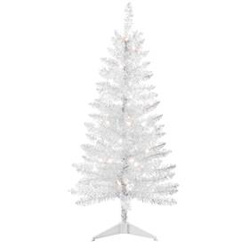 Bcn40t-122wt-50l Makeatree 4 Ft Artificial Christmas Tree Small Lighted Xmas Holiday Home Decoration White