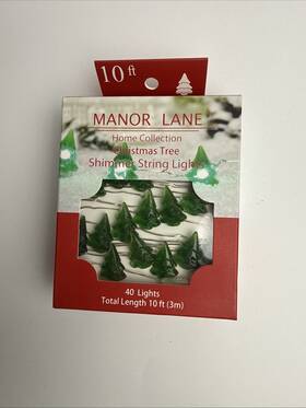 Manor Lane 818369023512 Home 40 Christmas Tree Shimmer String Lights 10ft 3m