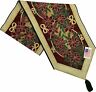 Ucst72 Manual Christmas Star Poinsettia Ribbon Tapestry Table Runner Unlined Red 13x72inch