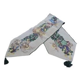 Ulaw72 Manual Woodworkers & Weavers Inc. Angel Wreath Holiday Christmas Tapestry Table Runner Petite Gold Thread Lena Liu