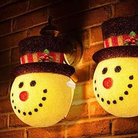 Maoyue 619317862760 2 Pack Christmas Porch Light Covers Snowman