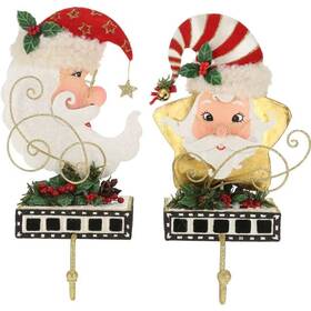 25-27532 Mark Roberts 2022 Moon And Star Stocking Holder Assortment Of 2 10 Christmas Decoration H