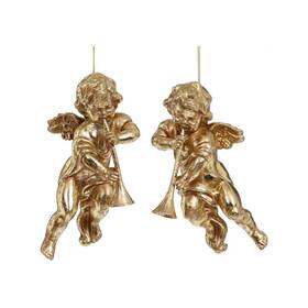 36-12964 Mark Roberts 2021 Cherub With Instrument Ornament 7 - Assortment Of 2 Beautiful Christmas