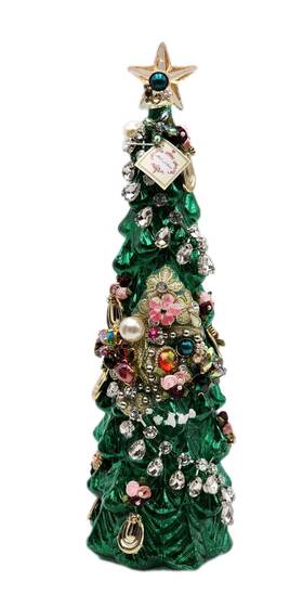 38-34185 Mark Roberts Christmas 2024 Jeweled Tree Green 13.5 Inches New In Box