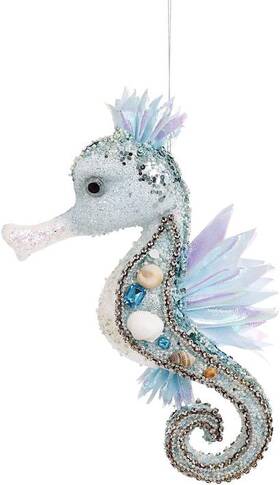 Mark Roberts 680036287356 Christmas 2019 Beaded Seahorse Ornament Large 12 Inches
