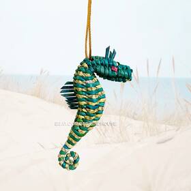 Marquet 782737975508 Sea Horse Christmas Ornament Recycled Paper 4 In