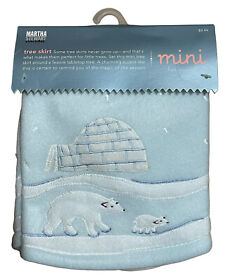 Martha Stewart Everyday First Snowfall Mini Christmas Tree Skirt 18inch Polar Bear