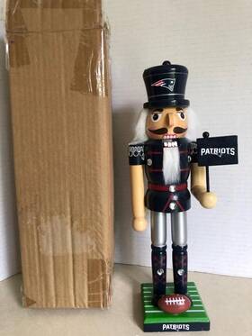12571 Masterpieces Inc. New England Patriots Wooden 15 Inch Nutcracker Christmas Figure 12 By