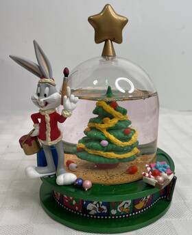 Matrix 097013628611 Bugs Bunny Looney Tunes Christmas Snow Globe 1996 Holiday Decor Box