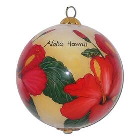 Maui By Design 872553000048 Collectible Hawaii Christmas Ornament Hibiscus Hand Painted From Inside The G