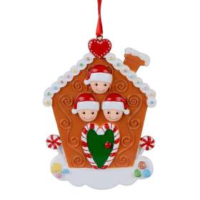 Maxora 769390596882 Gingerbread House Personalized Christmas Ornament - Family Of 3 O