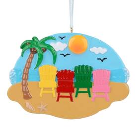 Aad19sp841-4 Maxora Beach Chair Personalized Christmas Ornament - Family Of 4