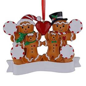 Ad19sp602-4 Maxora 2024 Family Christmas Ornament - Personalized Gingerbread Of 4