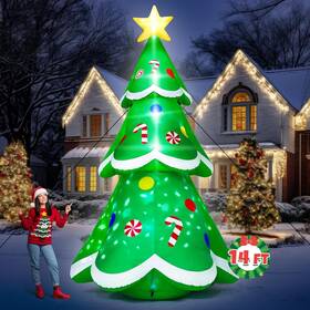 Blowxmas-25-6 Melisheer Mel 14ft Christmas Inflatable Decorations Giant Blow Up Xmas Tree Lighted Chri