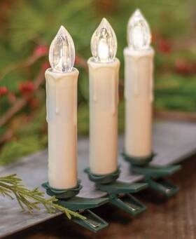 61629 Melrose Christmas Candle Clip-ons 4 Inch Tree Set Of 12 Wireless Battery Remote