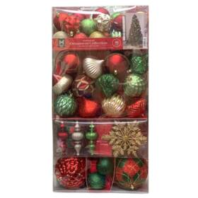 Sfu24x0na001a Members Mark 76ct Shatterproof Ornament Collection Classic Christmas