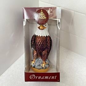 Zmdgc0190 Menard Inc Enchanted Forest Christmas Ornament Bald Eagle Bird Box 2002 Patriot