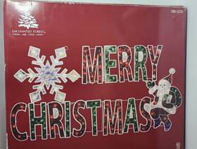 Menards 882306653759 44 Inch Merry Christmas Holographic Lighted Decor Window/lawn