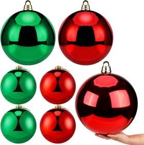 Meooeck 689550822128 6 Pcs Extra Large Christmas Ball Ornaments 2 12 Inch 4 Hanging