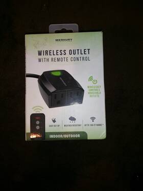 Merkury 194383033776 Innovations Wireless 2 Outlet With 100ft Remote Great For Xmas Lights