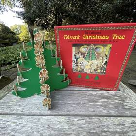 Merrimack 780761163381 Advent Christmas Tree Calendar Angel Ornaments Star Complete 1983 Vintage 3d