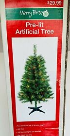 566164 Merry Brite 4ft Pre-lit Artificial Christmas Tree With Multicolor Lights