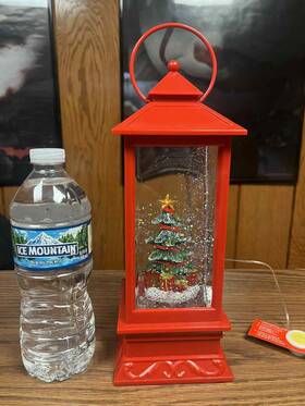 3700796 Merry Moments 11 Inch Christmas Tree Snow Globe Lighted Glitter Water Lantern