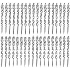 Miao Jin 686268983394 48 Pcs Plastic Hanging Icicles Drop Ornament For Christmas Tree Wedd